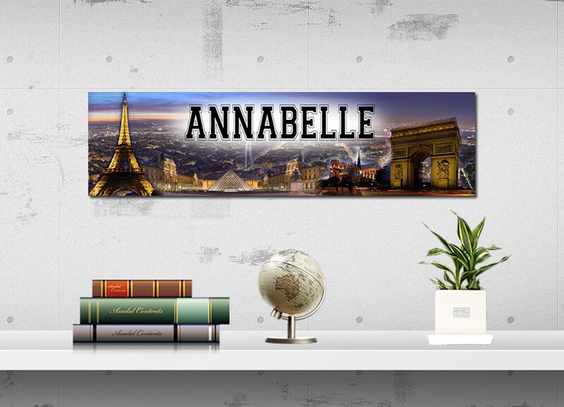 Paris City - Personalized Poster with Your Name, Birthday Banner, Custom Wall Décor, Wall Art